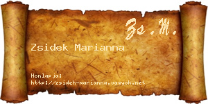 Zsidek Marianna névjegykártya